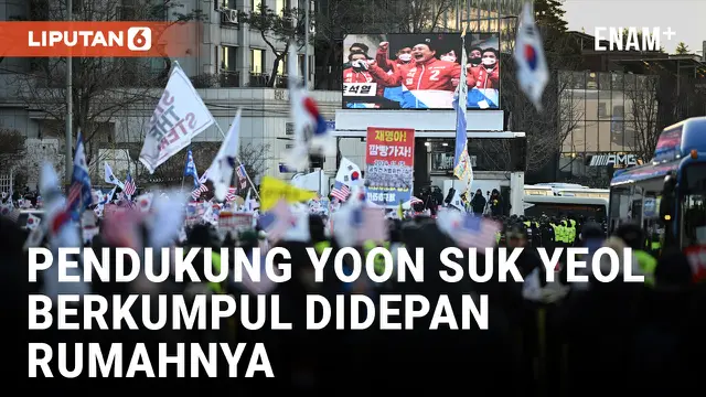 VIDEO: Kerumunan Pendukung Berkumpul di Luar Kediaman Presiden Korsel yang Dimakzulkan