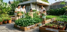 Tren Mini Food Garden 2026 / Penerapan Metode Rotasi Tanam Berjenjang untuk Menjaga Ketersediaan Pangan. [AI Generated]