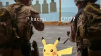 Ilustrasi tentara bermain Pokemon Go. (CNN)