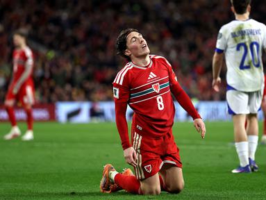 Wales gagal lolos ke Piala Dunia 2026 setelah kalah di babak play off melawan Bosnia-Herzegovina pada Kamis (26/03/2026) waktu setempat. (AFP/Darren Staples)