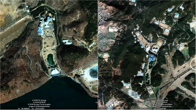 Citra satelit tampilan istana keluarga Kim di Distrik Ryongdong. (Sumber Google Earth)