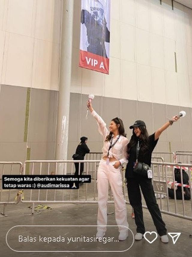 Yunita Siregar nonton konser Suga BTS bertajuk Agust D Tour: D-DAY 2023 Jakarta(Foto: Instagram yunitasiregar)