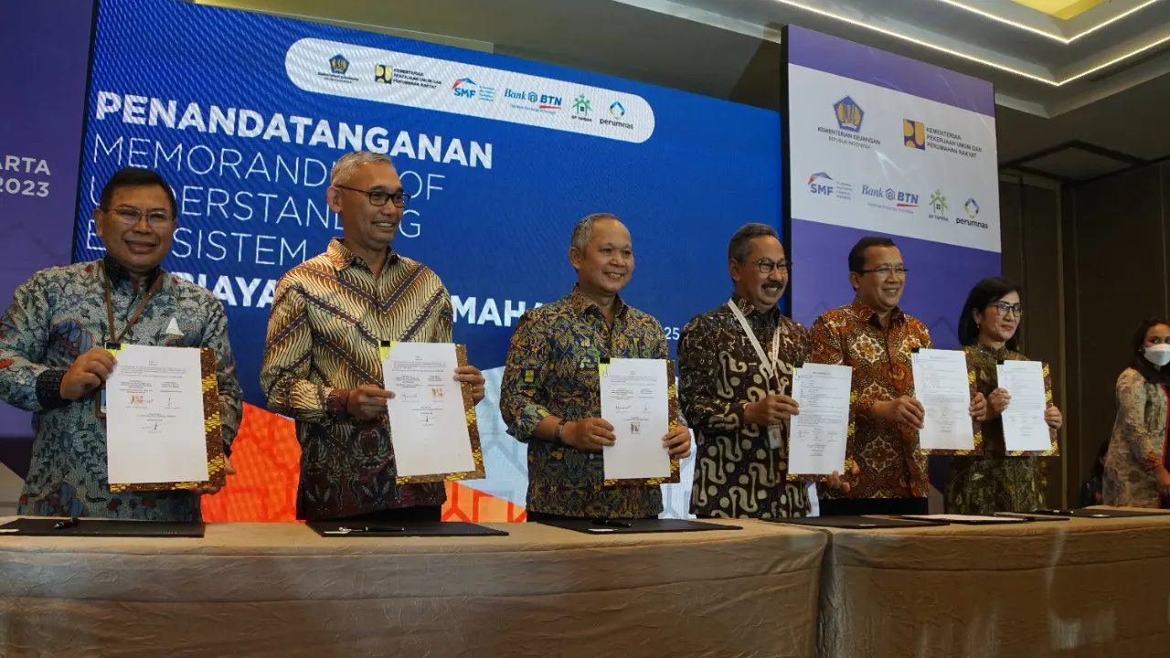 MoU Ekosistem Pembiayaan Perumahan antara Direktorat Jenderal Kekayaan Negara Kemenkeu dan Direktorat Jenderal Pembiayaan Infrastruktur Pekerjaan Umum dan Pembiayaan Perumahan Kementerian PUPR, dan PT Sarana Multigriya Finansial (Persero).