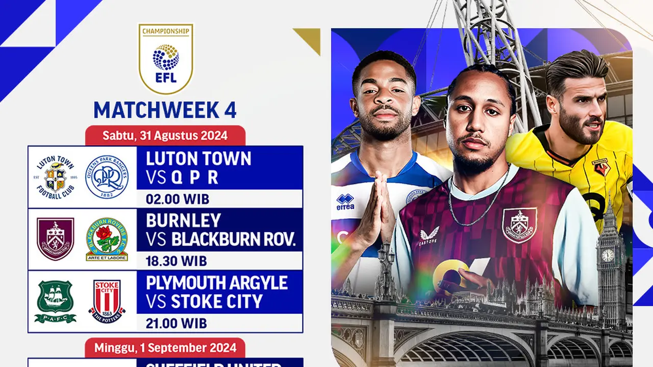 Jadwal Siaran Langsung EFL Championship Matchweek 4