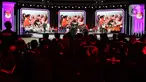 Tiga pasang calon gubernur dan calon wakil gubernur, Ridwan Kamil-Suswono, Dharma Pongrekun-Kun Wardana, dan Pramono Anung-Rano Karno saat mengikuti debat ketiga Pemilihan Kepala Daerah Jakarta 2024 di Golden Ballroom Hotel Sultan Jakarta, Minggu (17/11/2024). (Liputan6.com/Herman Zakharia)