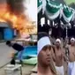 13 kios terbakar habis di dermaga Pelabuhan Waara, Sulawesi, hingga tradisi unik digelar oleh warga Desa Mamala untuk merayakan Syawalan.