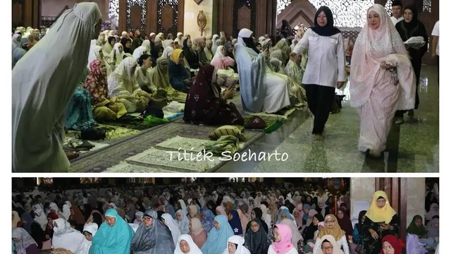 Gaya Santun Titiek Soeharto yang Masih Konsisten Pakai Outfit Hijau Sage di Idul Adha 2024