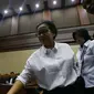 Mantan anggota Komisi II DPR Miryam S Haryani seusai sidang perdana di Pengadilan Tipikor Jakarta, Kamis (13/7). Sidang kasus dugaan pemberian keterangan palsu dalam kasus e-KTP itu beragenda pembacaan dakwaan dari JPU. (Liputan6.com/Helmi Afandi)