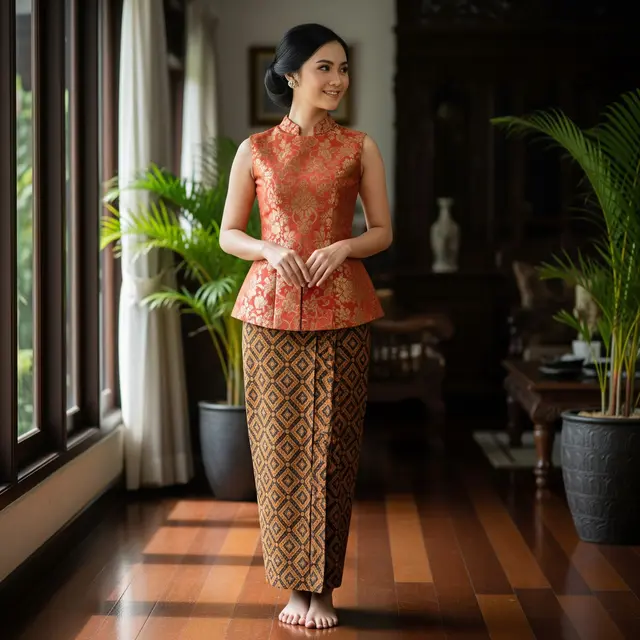 Padu Padan Warna Atasan Brokat Bawahan Batik