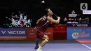 Sempat kalah di gim pertama, Jonatan Christie menang rubber gim 8-21, 21-11, dan 21-12. (Liputan6.com/Herman Zakharia)