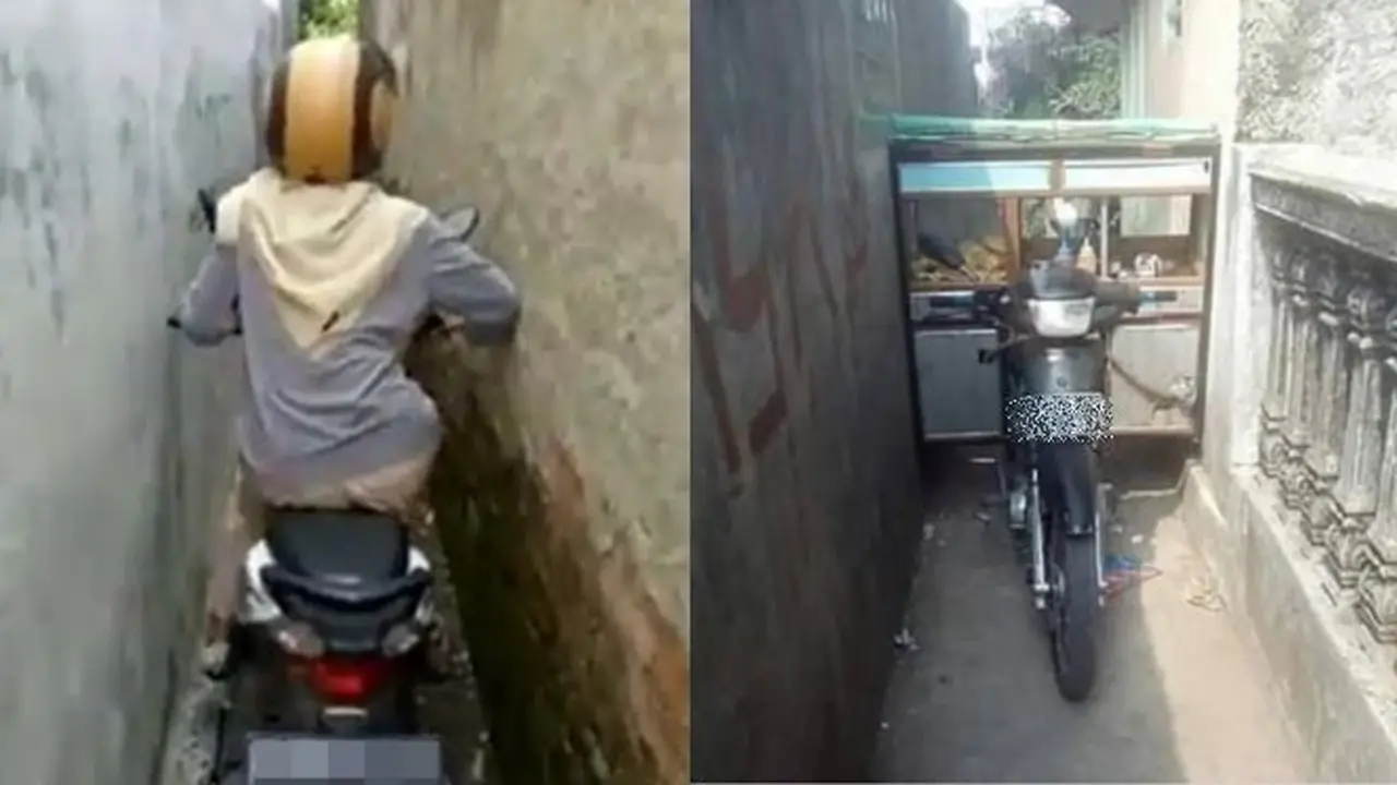 6 Potret Gang Sempit Ini Bikin Pengguna Jalan Geleng Kepala