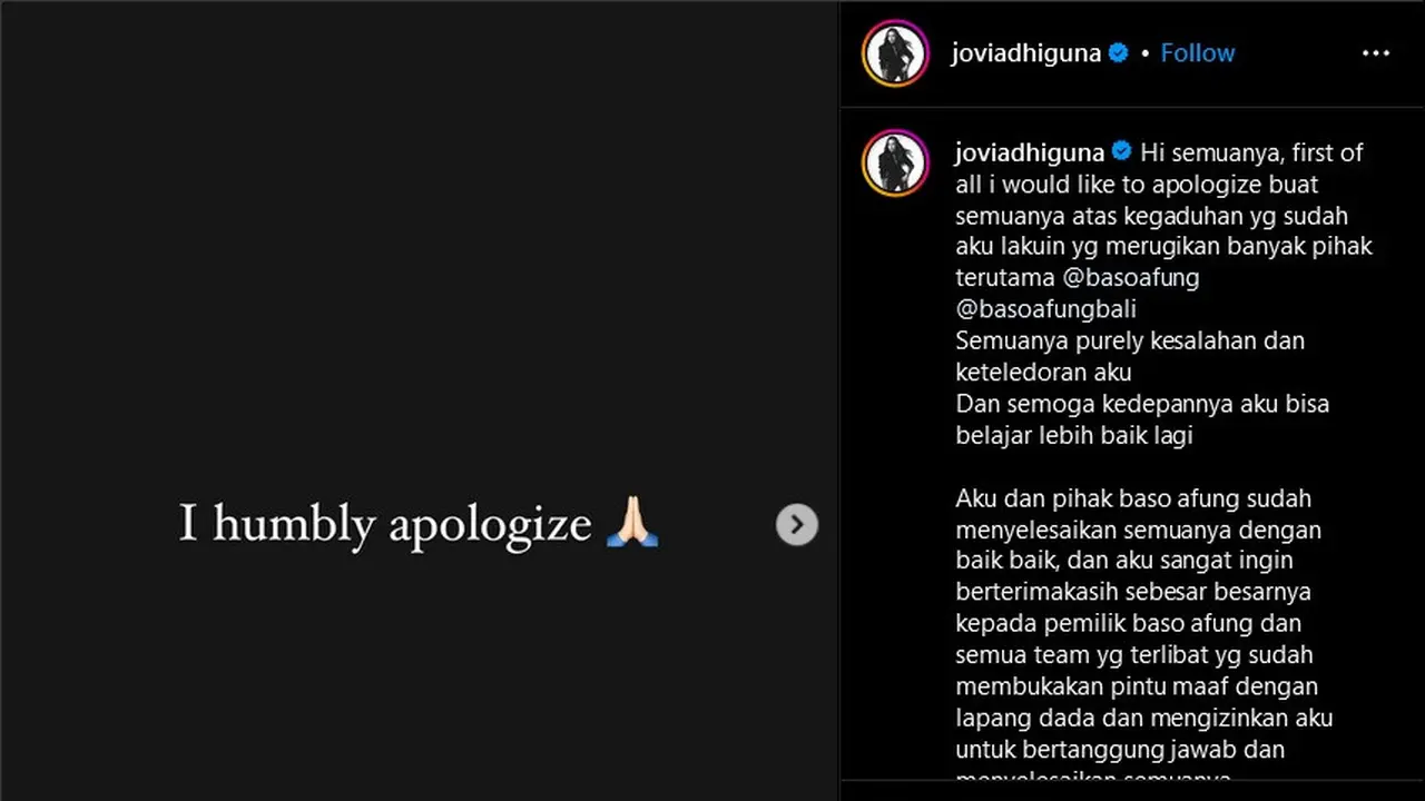 Jovi Adhiguna Minta Maaf Setelah Makan Bakso Campur Krupuk Babi, Banjir Dukungan