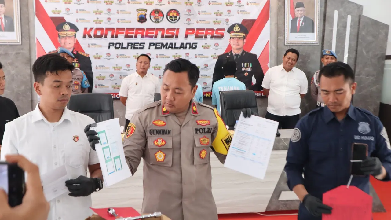 Polres Pemalang berhasil membongkar praktik arisan online yang merugikan korban hingga Rp872 juta. (Foto: Liputan6.com/Polres Pemalang)