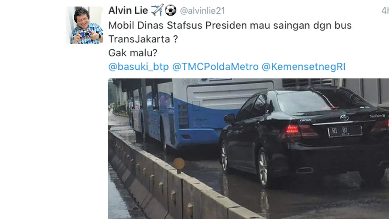 Mobil RI 8 Terobos Jalur Trans J, Netizen heboh