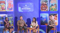 Mendikbudristek dalam sesi dialog bersama guru dan kepala sekolah penerima Buku Bacaan Bermutu dari Kemendikbudristek di Jakarta.