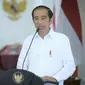 Presiden Joko Widodo (Jokowi) memberi pernyataan terkait aksi terorisme yang terjadi di Gereja Katedral Makassar, Sulawesi Selatan, dari Istana Kepresidenan Bogor, Jawa Barat, Minggu (28/3/2021). (Biro Pers Sekretariat Presiden)