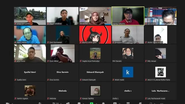 webinar bertema “Produksi Konten Video di Era Digital” yang digelar dalam rangka menyambut Dies Natalis Akademi Televisi Indonesia (ATVI) ke-25. Dok: ATVI