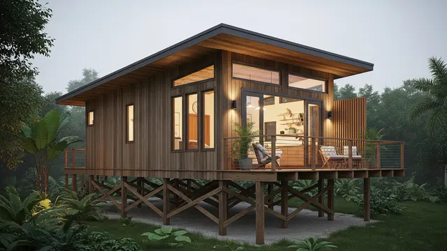 Konsep Rumah Panggung Mini Cocok untuk Daerah Lembap/Gemini AI