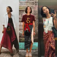 Putri Marino membuktikan jika mengenakan kain nusantara tetap bisa terlihat stylish dan modern.