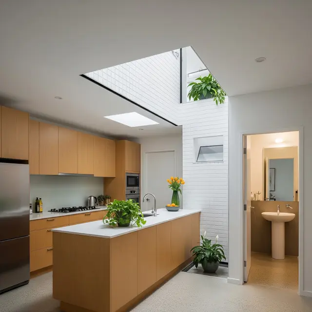 Dapur Minimalis Dekat Kamar Mandi (Gemini AI)