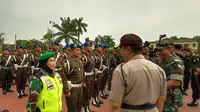 Sebanyak 1.500 personel gabungan dari TNI, Polri, Satpol PP, Dishub hingga BPBD siap berjaga jelang pelantikan presiden dan wakil presiden (Liputan6.com/Yandhi Deslatama)