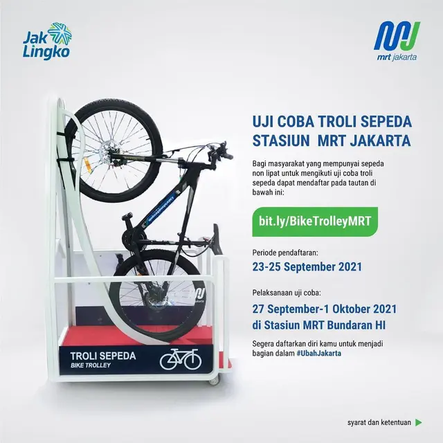 Uji Coba Troli Sepeda Stasiun MRT Jakarta
