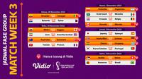 Jadwal Lengkap Pekan Ketiga Piala Dunia 2022 di Vidio, 29 November - 3 Desember : Penentuan16 Besar