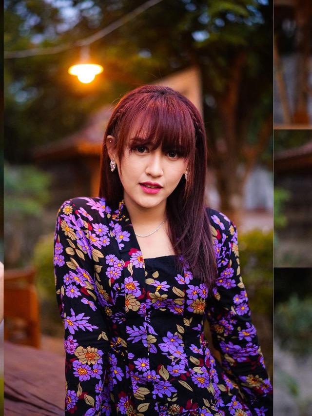 Gaya Menawan Happy Asmara Saat Pakai Kebaya Berwarna Ungu, Bak Kembang Desa. (Sumber: Instagram/fuadromadhona)