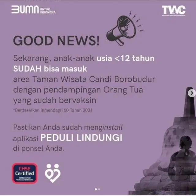 Anak di Bawah 12 Tahun Sudah Boleh Masuk Candi Borobudur, Simak Persyaratannya