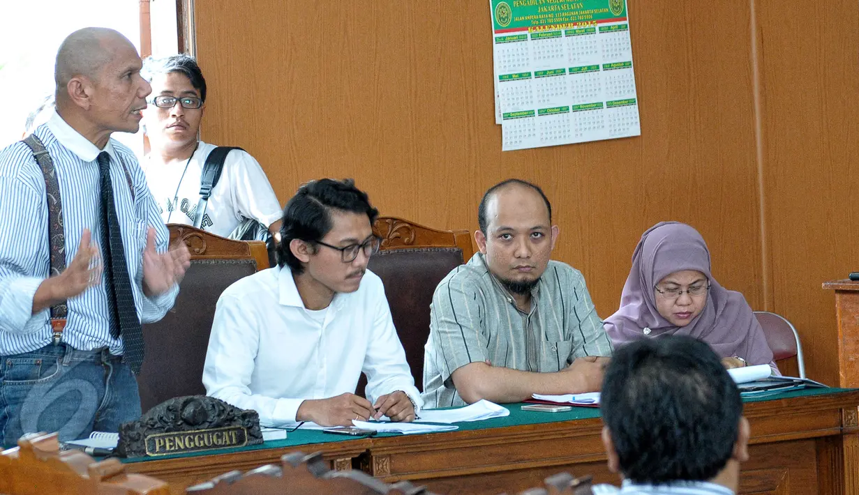 Suasana Praperadilan Novel Baswedan di PN Jaksel, Jumat (5/6/2015). Agenda sidang mendengarkan keterangan saksi dari pihak termohon (Bareskrim Polri) di Pengadilan Negeri Jakarta Selatan, Jumat (5/6/2015). (Liputan6.com/Yoppy Renato)