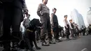 Kegiatan apel tersebut dilakukan untuk mengesiapkan pengamanan anggota kepolisian dalam pengamanan pelantikan presiden dan wakil presiden yang baru, Jakarta, Kamis (16/10/2014) (Liputan6.com/Faizal Fanani)