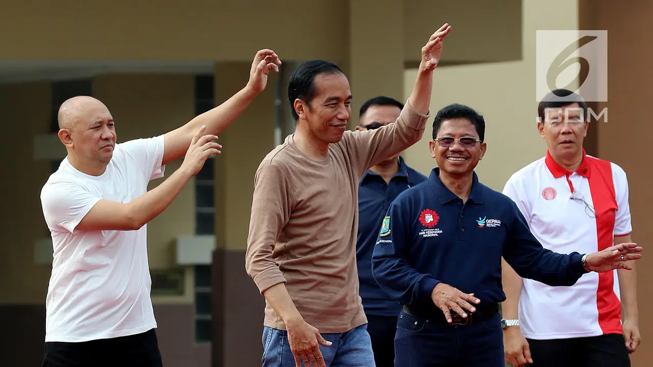 Presiden Jokowi Senam Bareng Warga Kota Tangerang