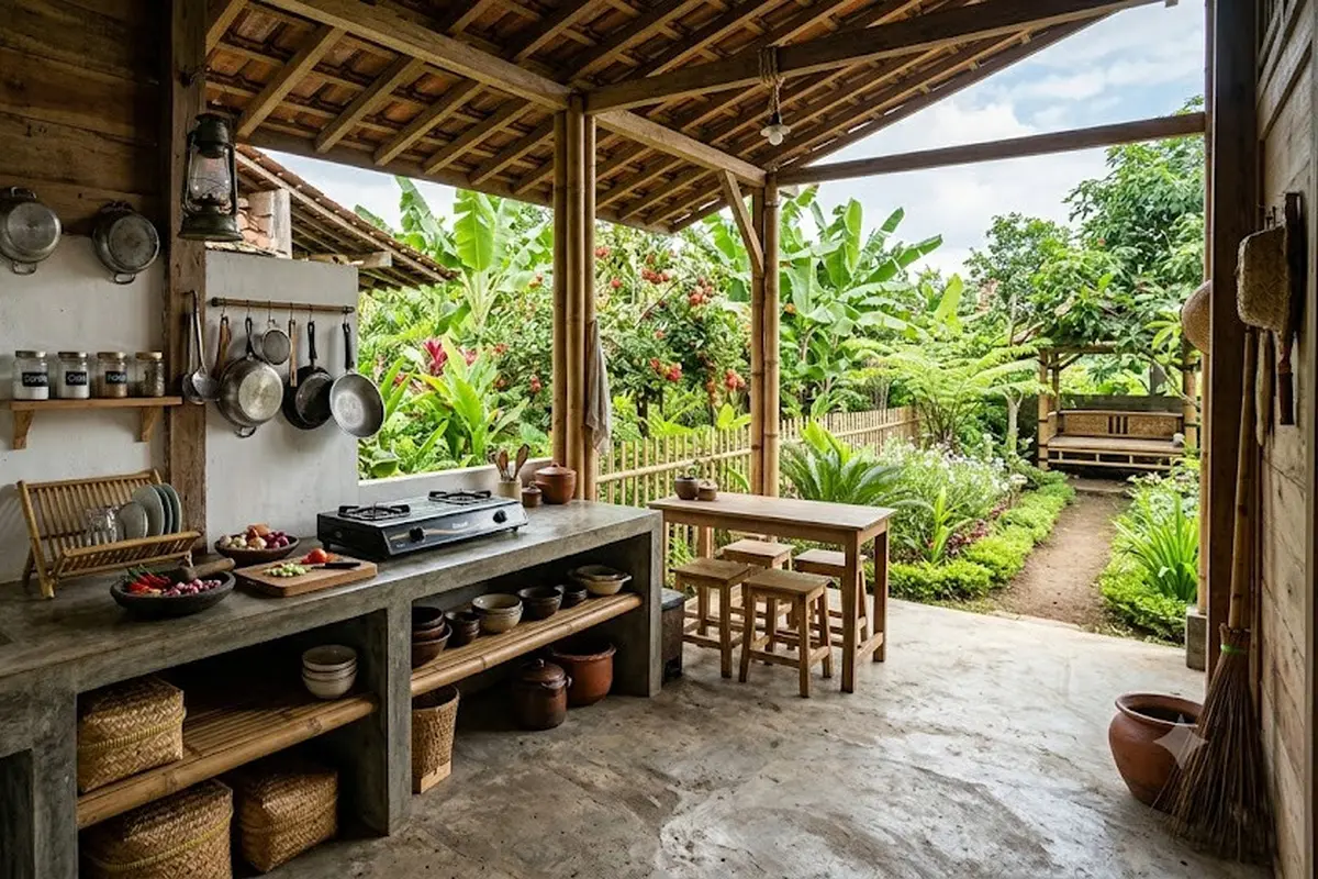 6 Inspirasi Dapur Terbuka Sederhana yang Cocok untuk Rumah Desa, Estetik Tanpa Biaya Mahal