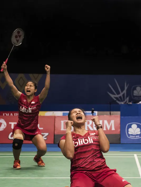 Keberhasilan Anggia Shitta Awanda/Ni Ketut Mahadewi Istirani membuat Indonesia memiliki tiga wakil di babak semifinal di BCA Indonesia Open 2017. (Bola.com/Vitalis Yogi Trisna)