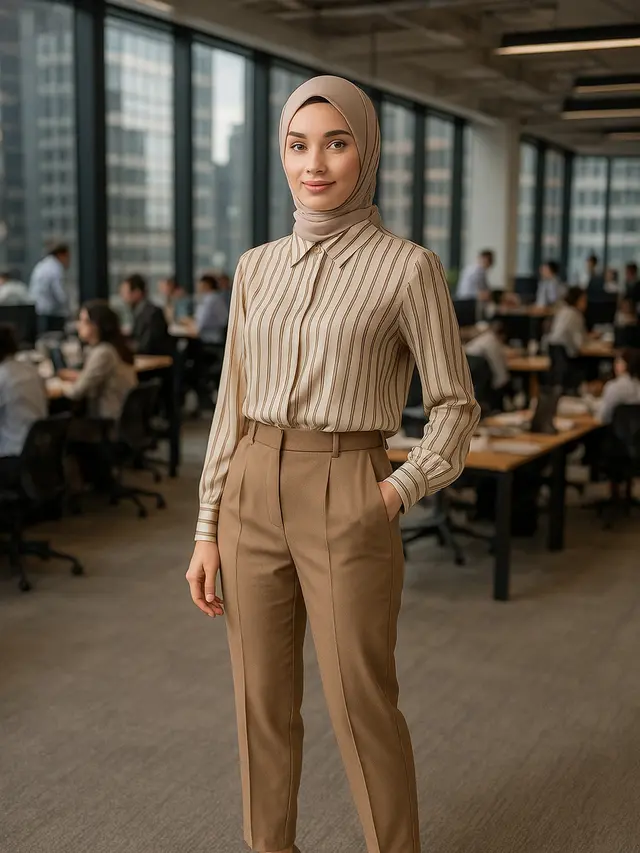 Rekomendasi Baju Kantor Berjilbab Blus Lengan Panjang
