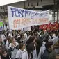 Foto demo dokter magang di Prancis pada 17 Desember lalu. Dok: AP