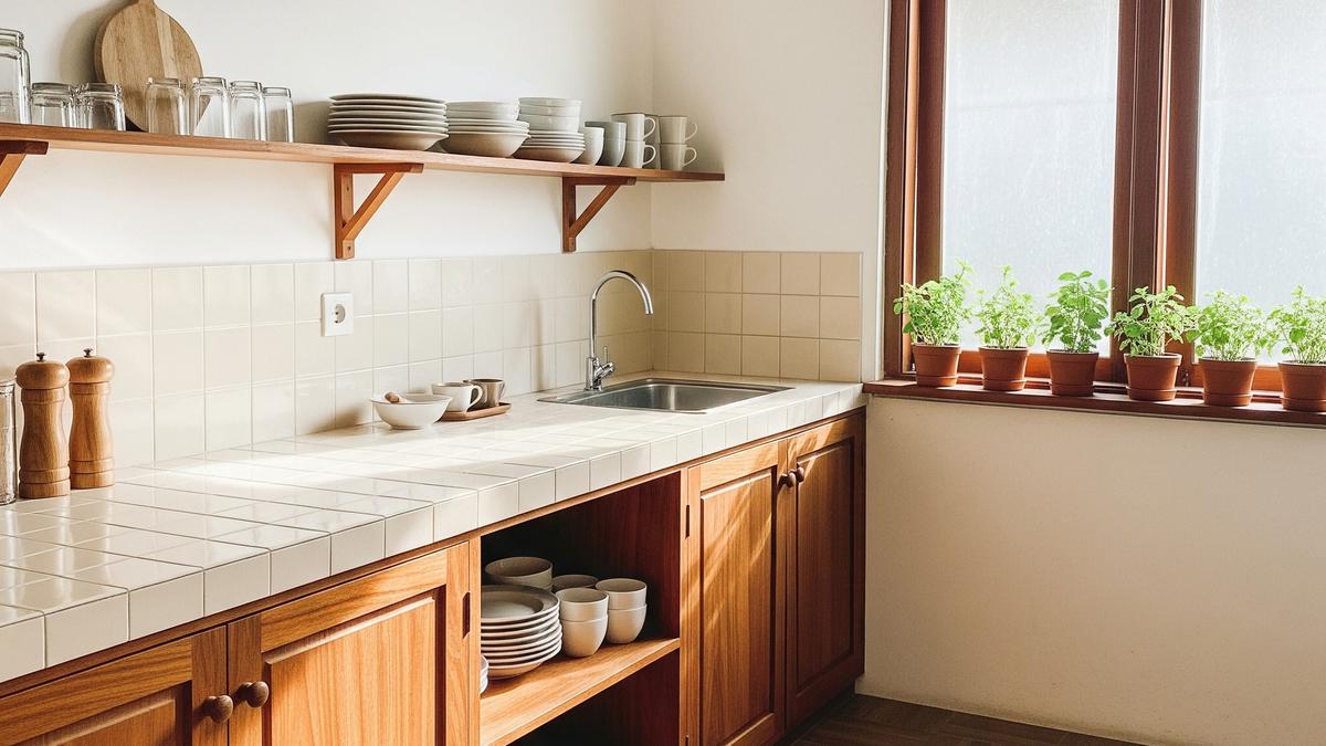 10 Dapur Rumah Minimalis Murah dengan Meja Keramik, Desain Minimalis Elegan