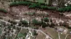 Gambar selebaran milik Maxar Technologies ini menunjukkan jalan raya negara bagian Texas 39 setelah banjir bandang di sepanjang Sungai Guadalupe di Hunt, Texas pada 8 Juli 2025. (Foto oleh Citra satelit ©2025 Maxar Technologies/AFP)