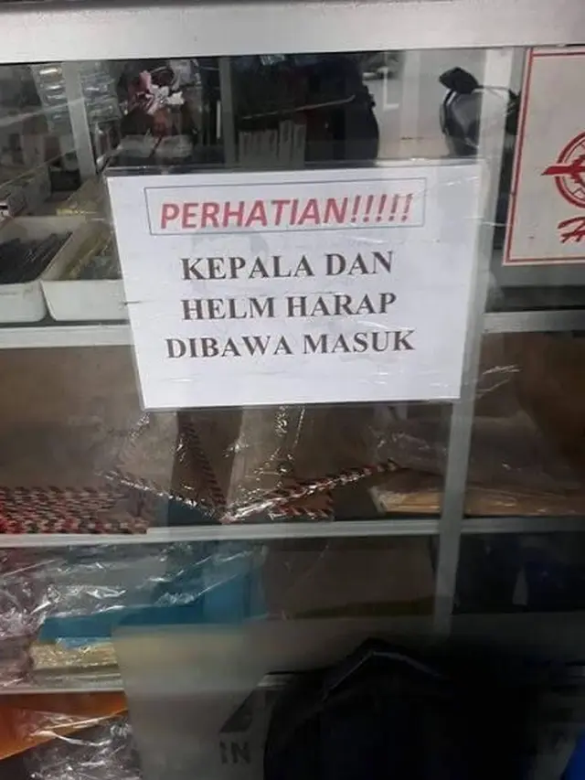 6 Peringatan di Toko Ini Nyeleneh Banget, Bikin Senyum