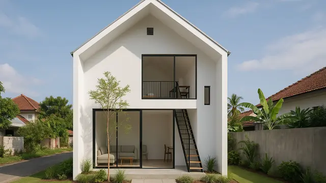 Gambar Rumah Sederhana 8x8 2025 Konsep Minimalis Modern/ Ilustrasi Gambar AI