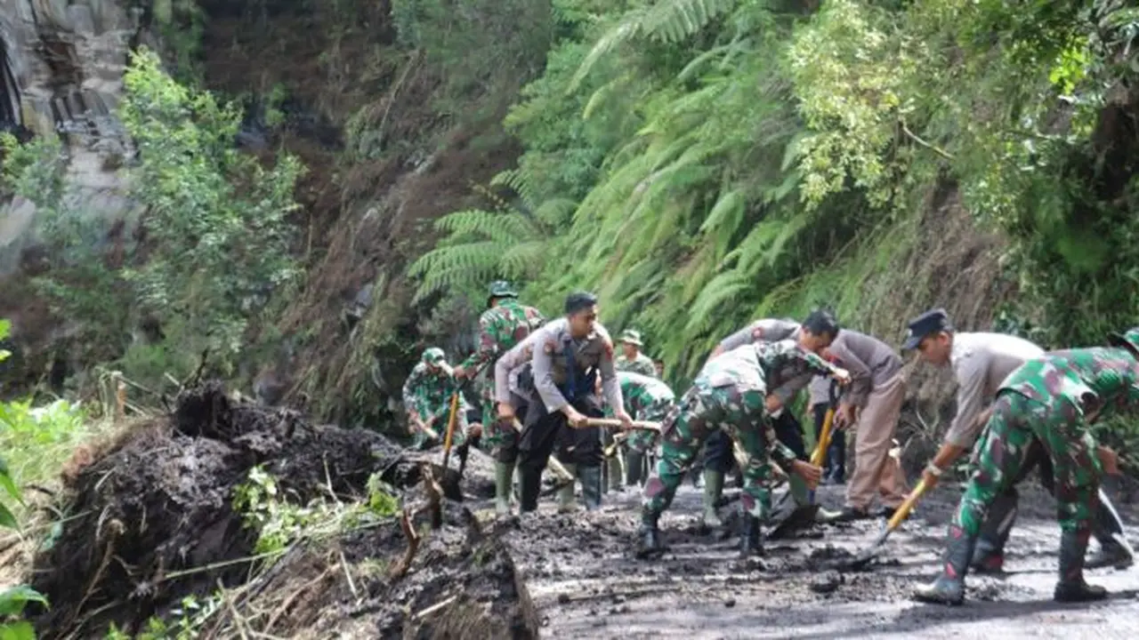 Tanah longsor di Desa Argosari Lumajang. (Istimewa).