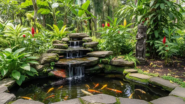 Desain Kolam Ikan Batu Alam Kecil/ Ilustrasi AI