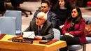Sebanyak 13 anggota DK PBB memberikan suara mendukung rancangan resolusi singkat, yang diajukan oleh Uni Emirat Arab pada Jumat 8 Desember 2023, sementara Inggris memilih untuk abstain. (Charly TRIBALLEAU/AFP)