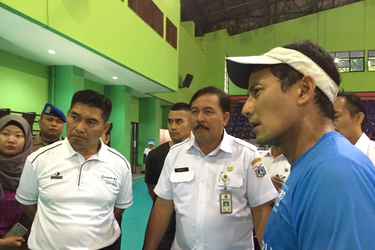 Sandiaga Uno meninjau GOR Bulungan jelang Asian Games