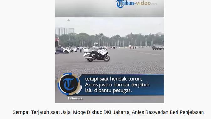 Cek Fakta Liputan6.com menelusuri klaim video Anies Baswedan test drive Sirkuit Monas