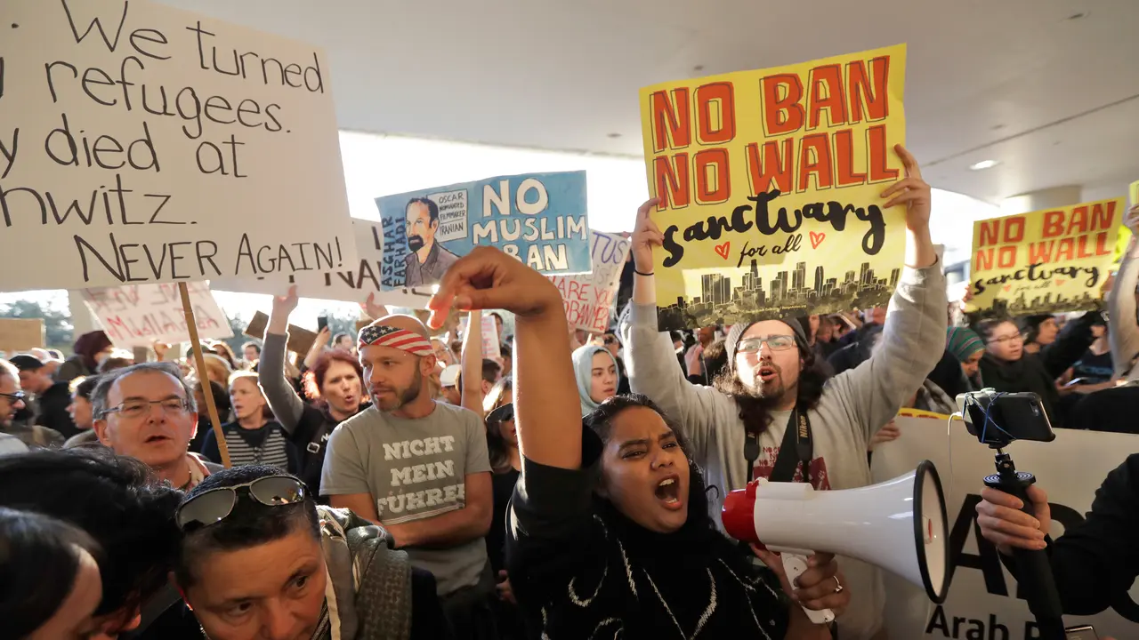 20170128-Protes Kebijakan Imigrasi Donald Trump-AS
