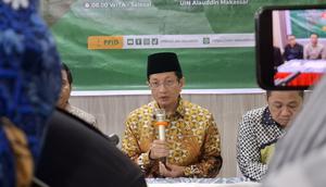 Menteri Agama Nasaruddin Umar di Makassar. (Liputan6.com/Fauzan)