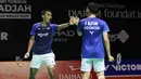 Pebulu tangkis ganda putra Indonesia, Fajar Alfian/Muhammad Fikri saat bertanding melawan Leo Carnando/Bagas Maulana pada babak 16 besar Indonesia Masters 2026 di Istora Gelora Bung Karno, Senayan, Jakarta, pada Kamis (22/1/2026). Ganda putra Indonesia, Fajar Alfian/Muhammad Fikri memantapkan langkah ke perempat final Indonesia Masters 2026. (Bola.com/M Iqbal Ichsan)