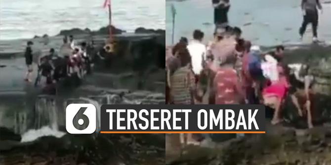 VIDEO: Viral Detik-Detik Penyelamatan Pengunjung Terseret Ombak di Pantai