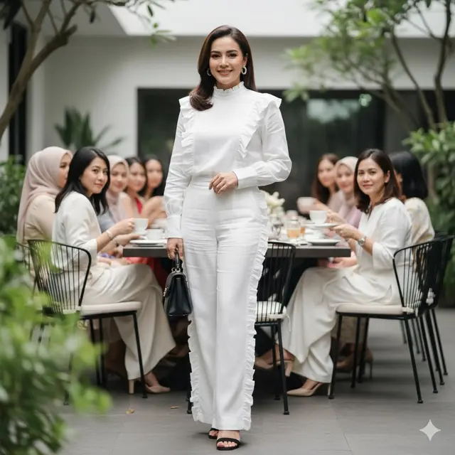 One Set Ruffle Monokrom